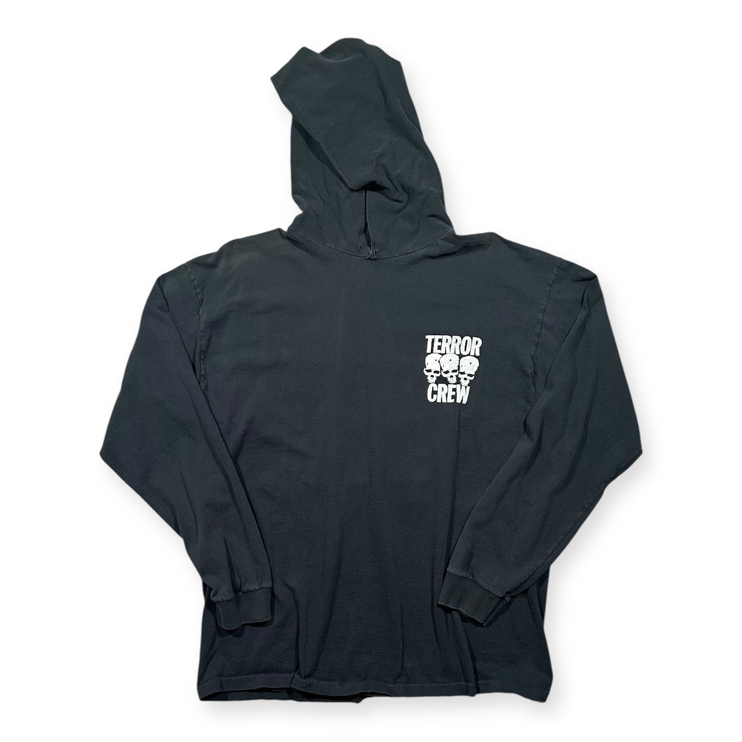1990s Vintage Don Rock "Terror Worldwide" Hooded Longsleeves Shirt