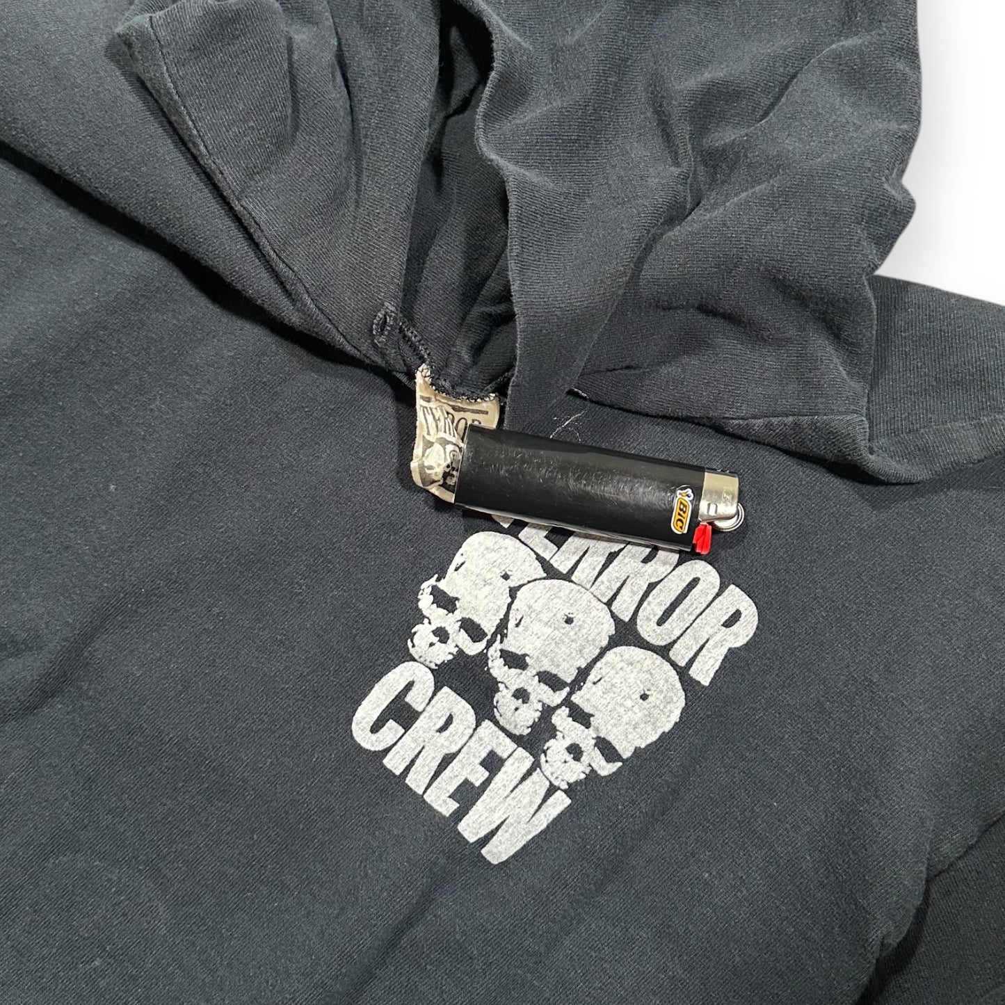 1990s Vintage Don Rock "Terror Worldwide" Hooded Longsleeves Shirt