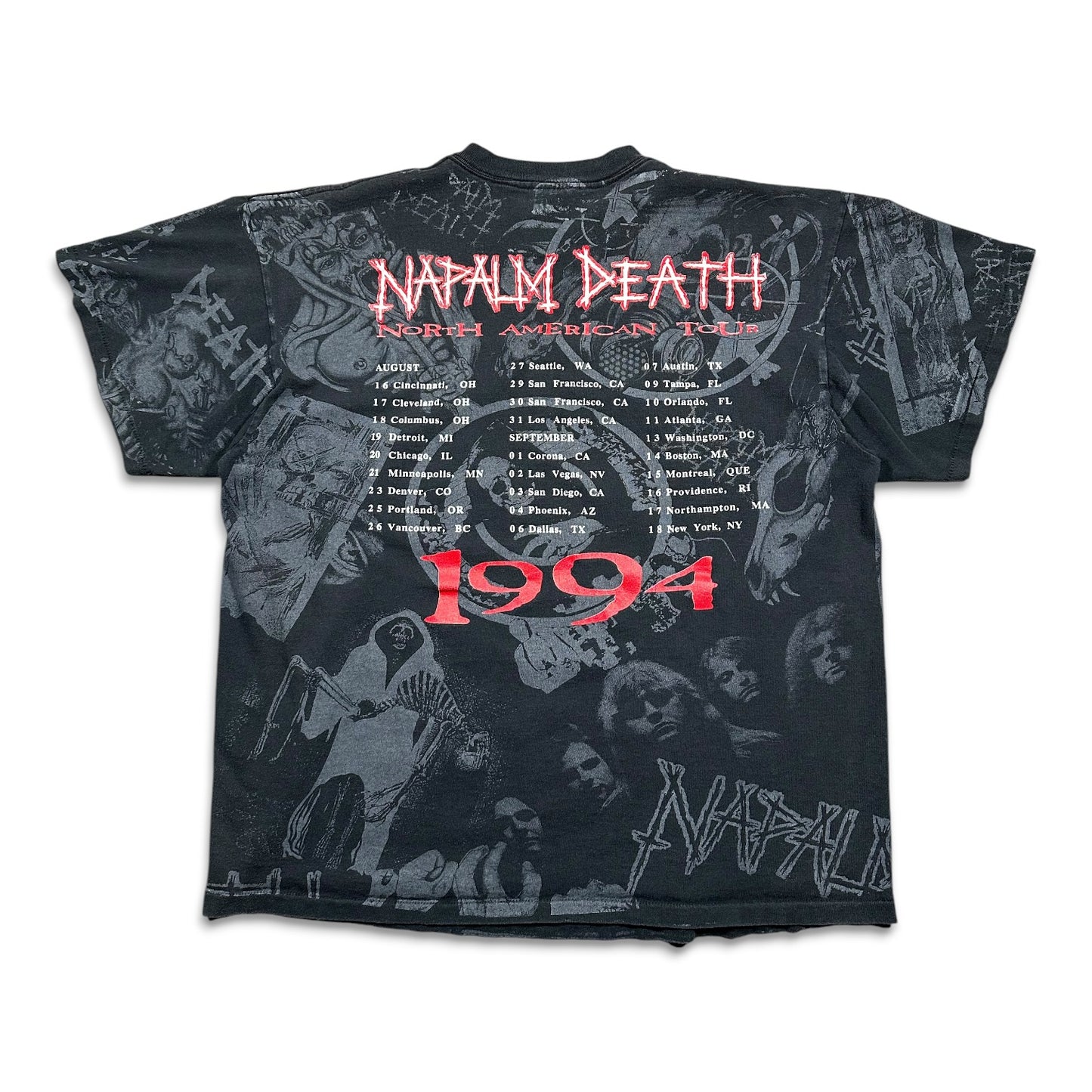 1994 Vintage Napalm Death North American Tour AOP Shirt