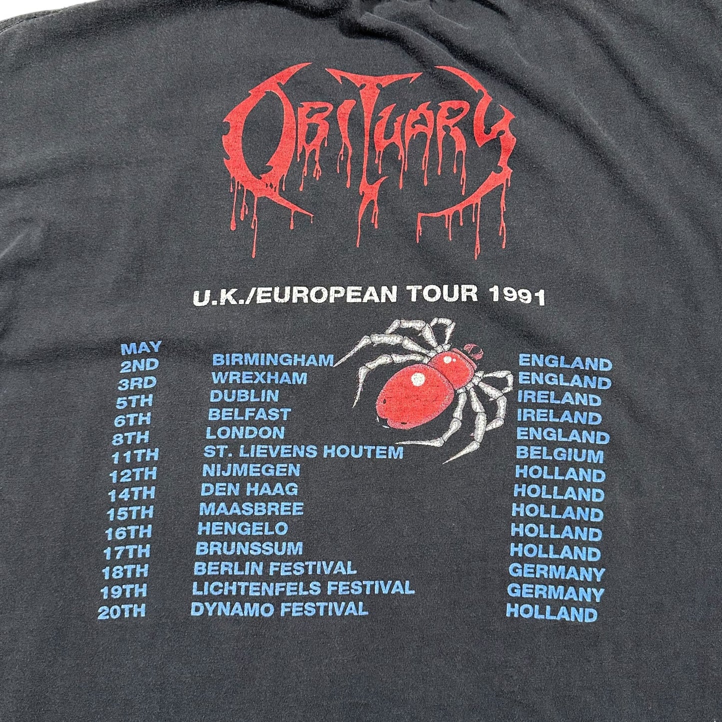1991 Vintage Obituary UK/European Tour Shirt