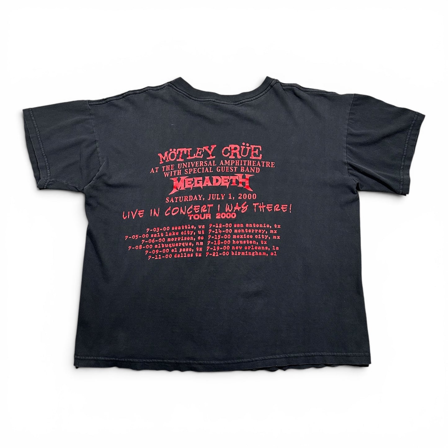 2000 Vintage Motley Crue Tour With Megadeth Shirt