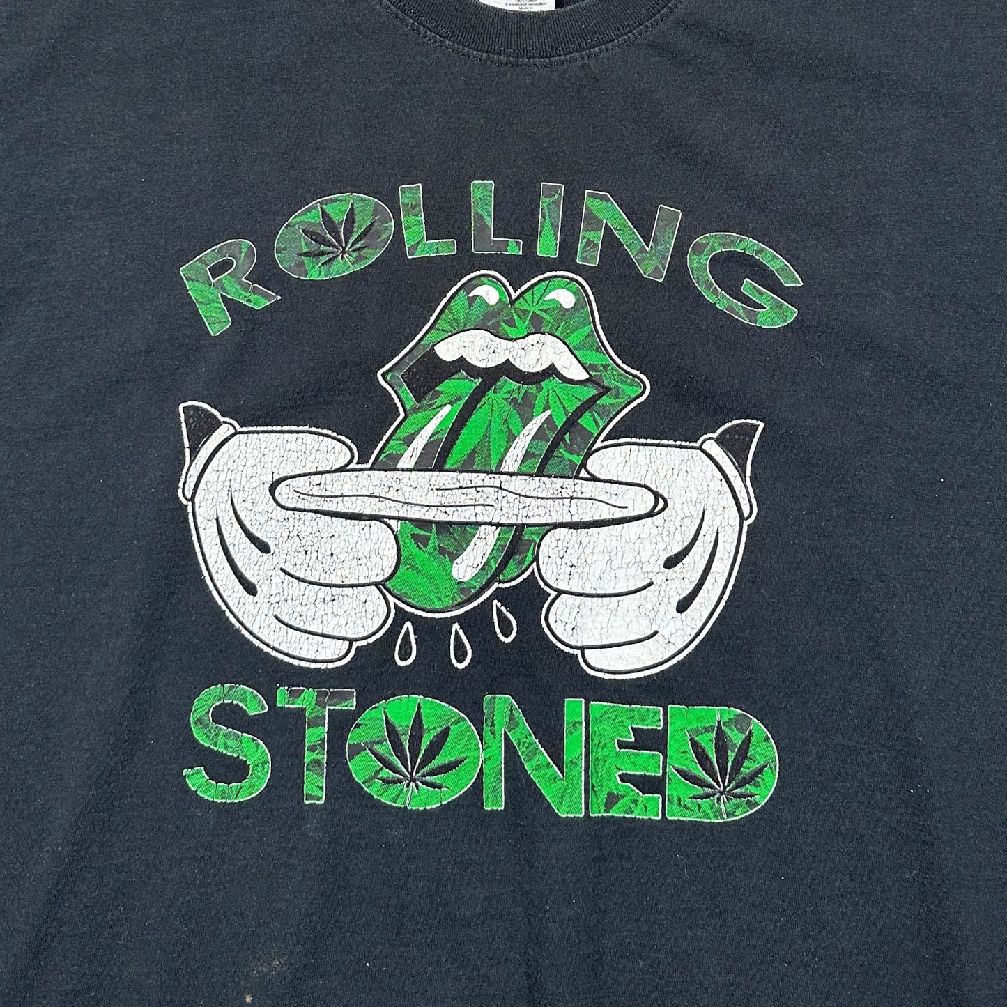 2000s Vintage Rolling Stoned Weed Shirt