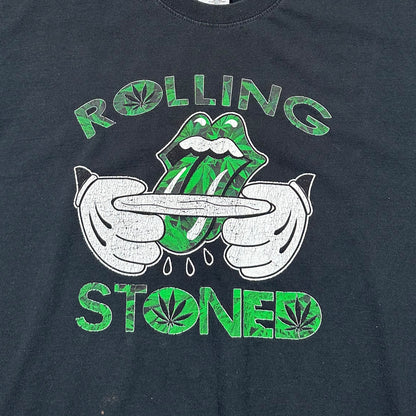 2000s Vintage Rolling Stoned Weed Shirt