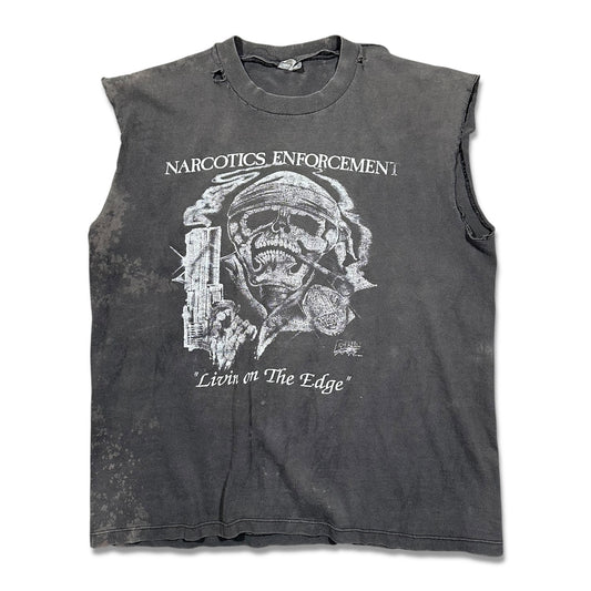 1990s Vintage Narcotics Enforcement Cutoff Shirt