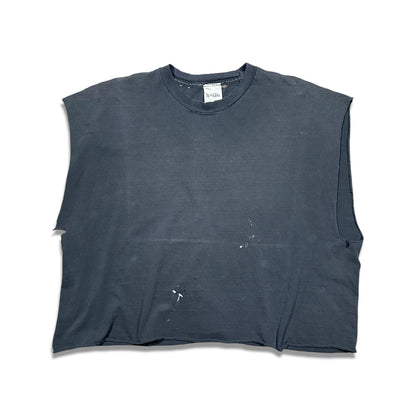 Smudge Vintage Blank Tee All Black Cutoff