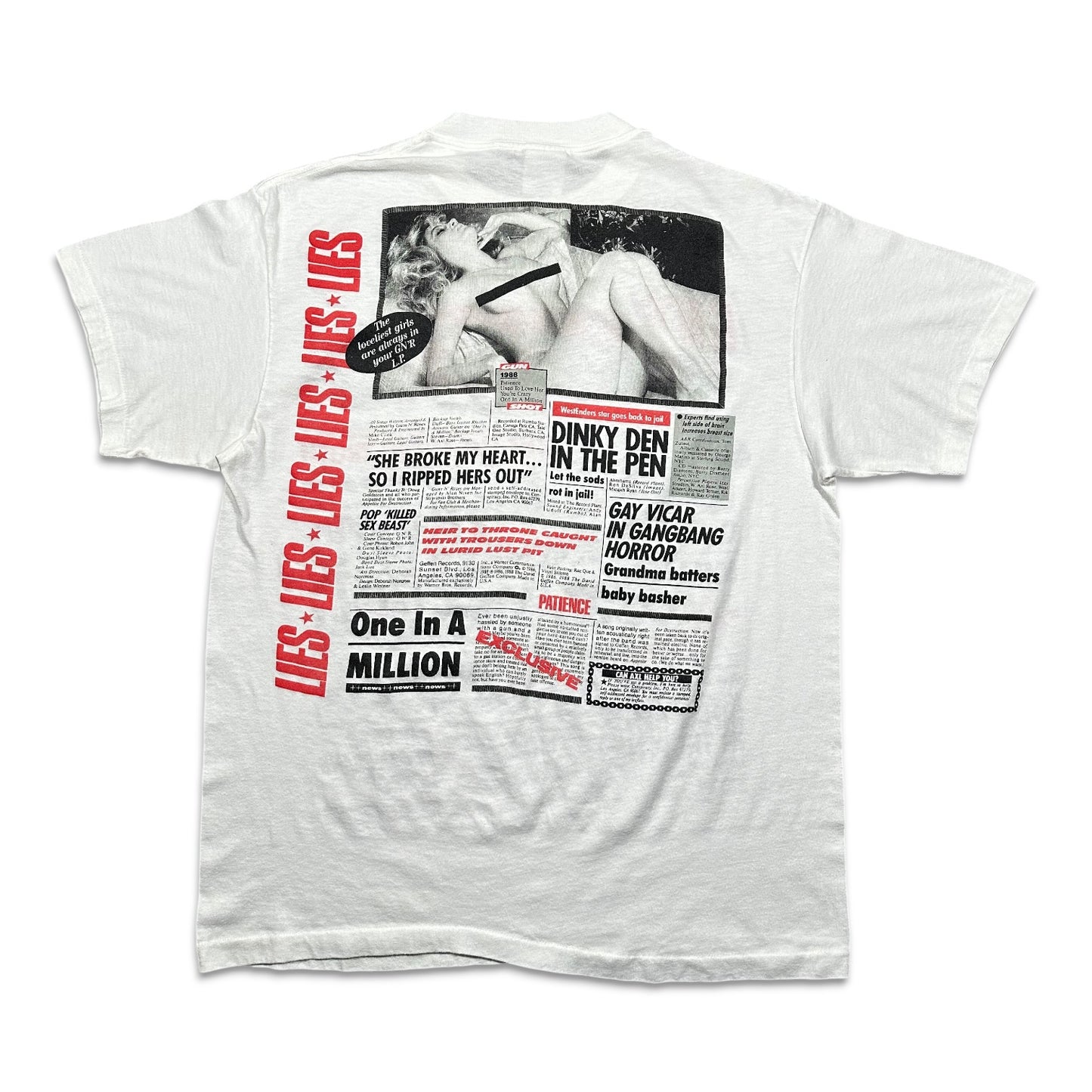 1989 Vintage Guns N' Roses "Lies Exclusive" Shirt