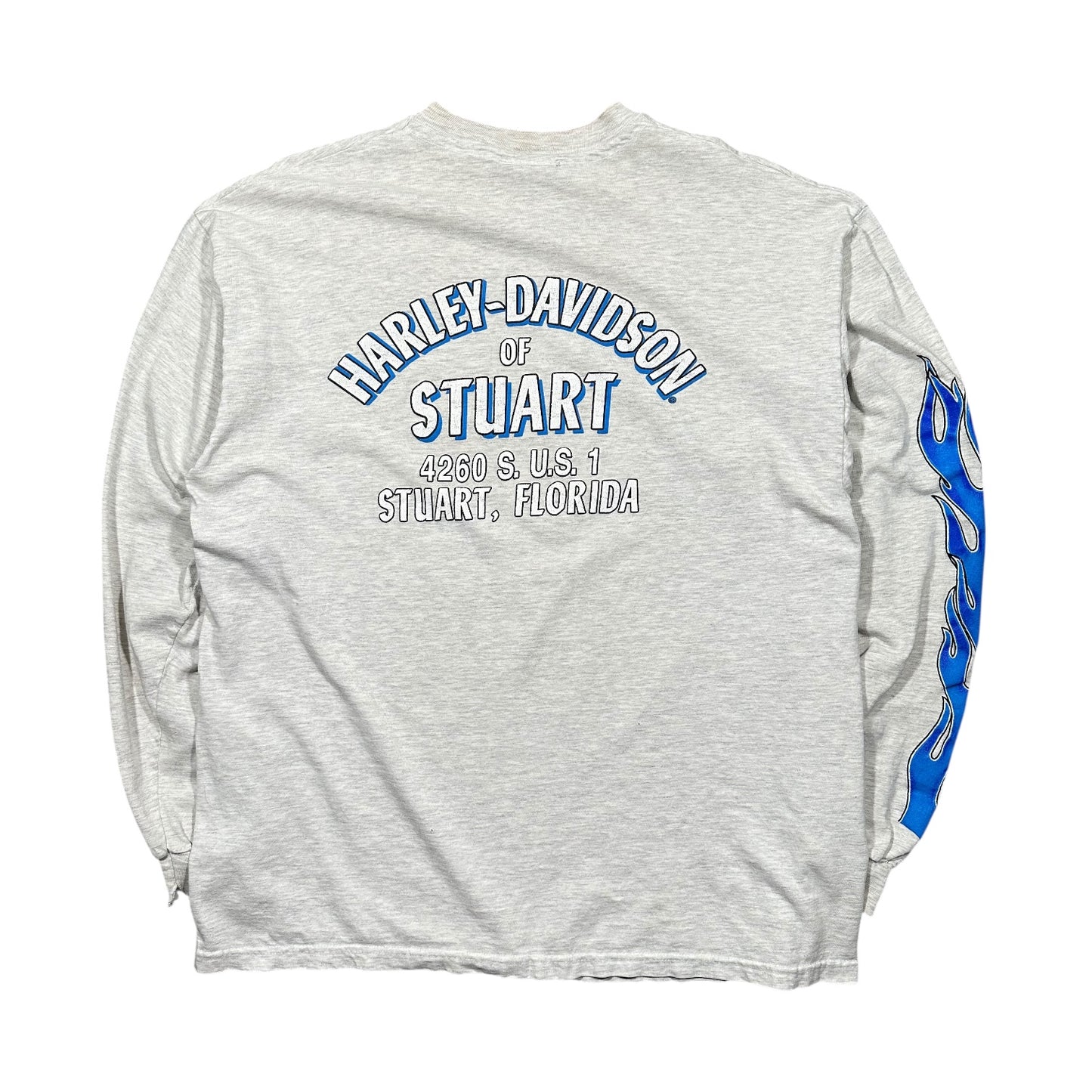 1990s Vintage Harley Davidson Blue Flame Longsleeves
