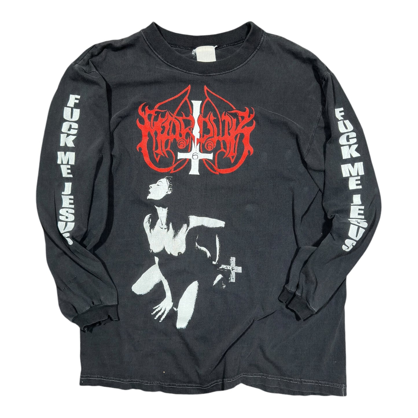 1990s Vintage Marduk "F*ck Me Jesus" Longsleeves Shirt