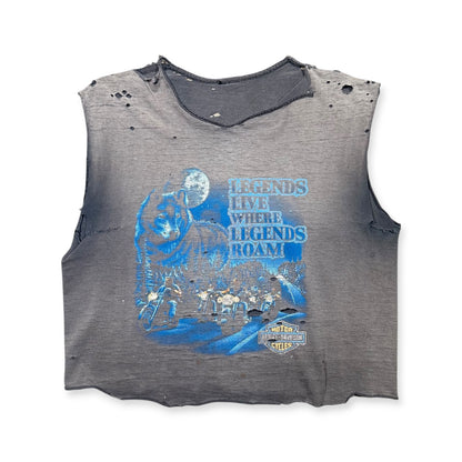 1990s Smoked Vintage Harley Davidson Cutoff Shirt