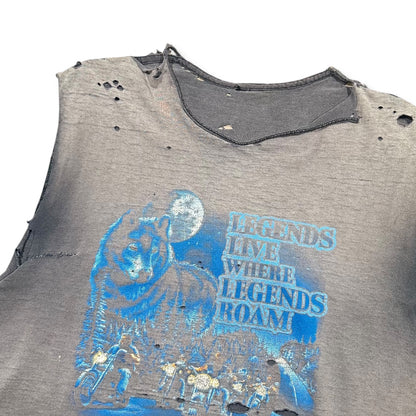 1990s Smoked Vintage Harley Davidson Cutoff Shirt