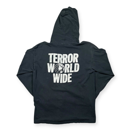 1990s Vintage Don Rock "Terror Worldwide" Hooded Longsleeves Shirt