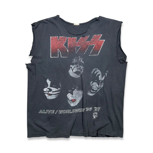 1990s Vintage Kiss Cutoff Shirt