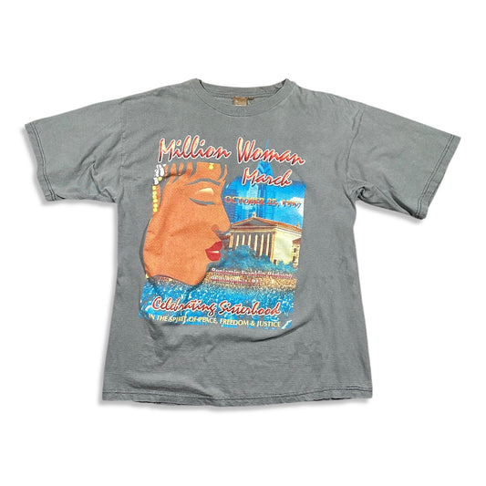 1990s Vintage Million Woman March Shirt Smudged